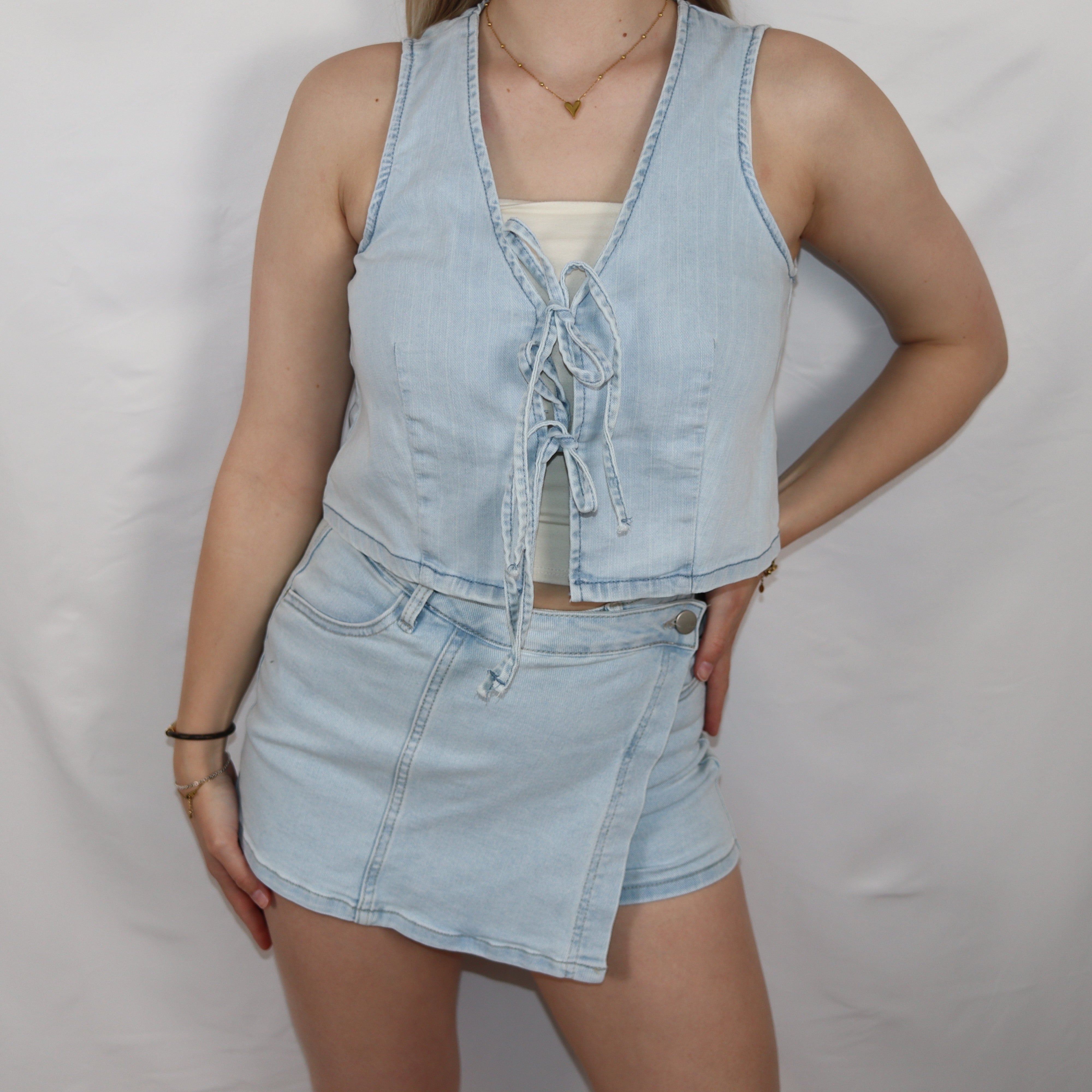 Anna denim skort
