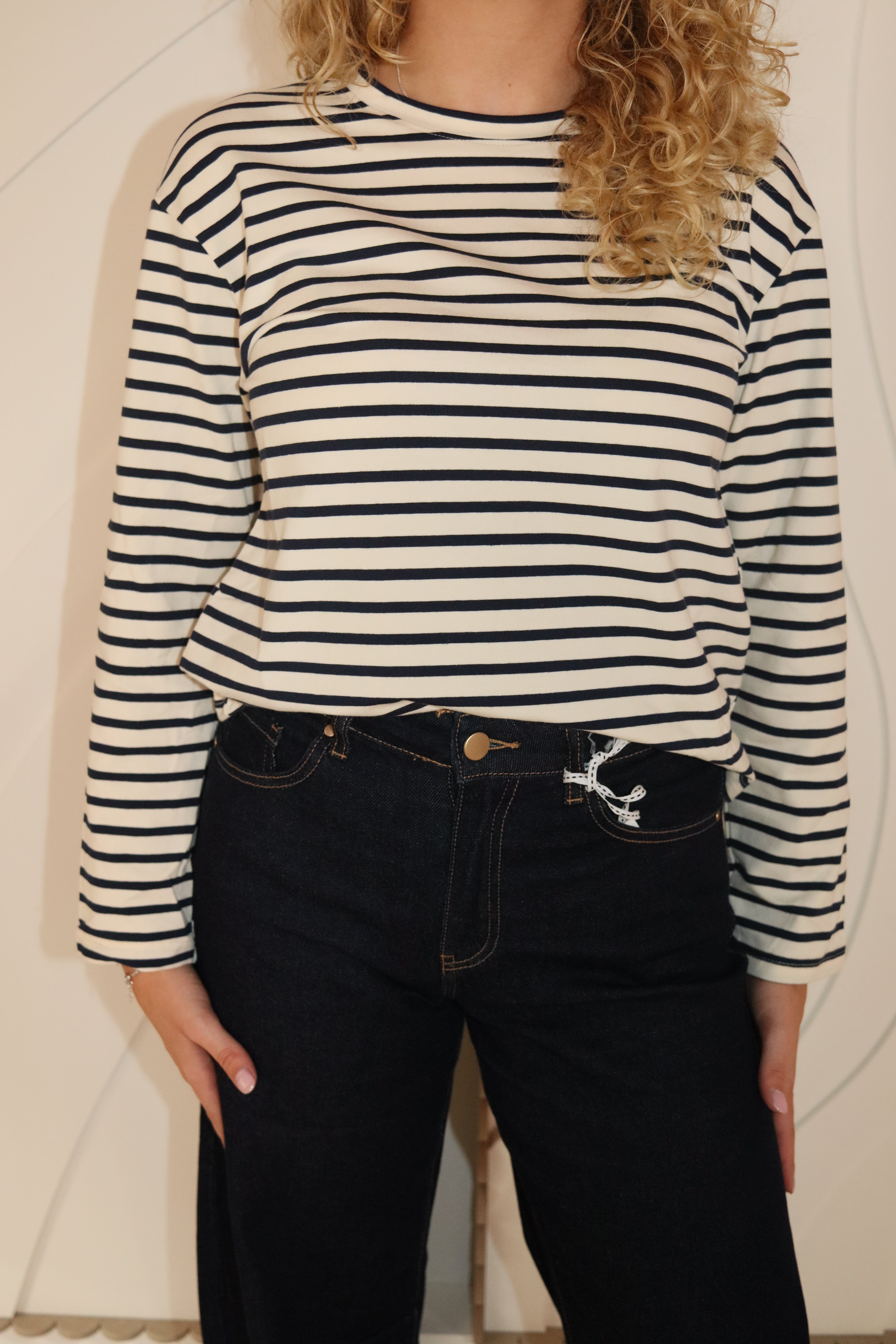 Stripe Top Dark Blue