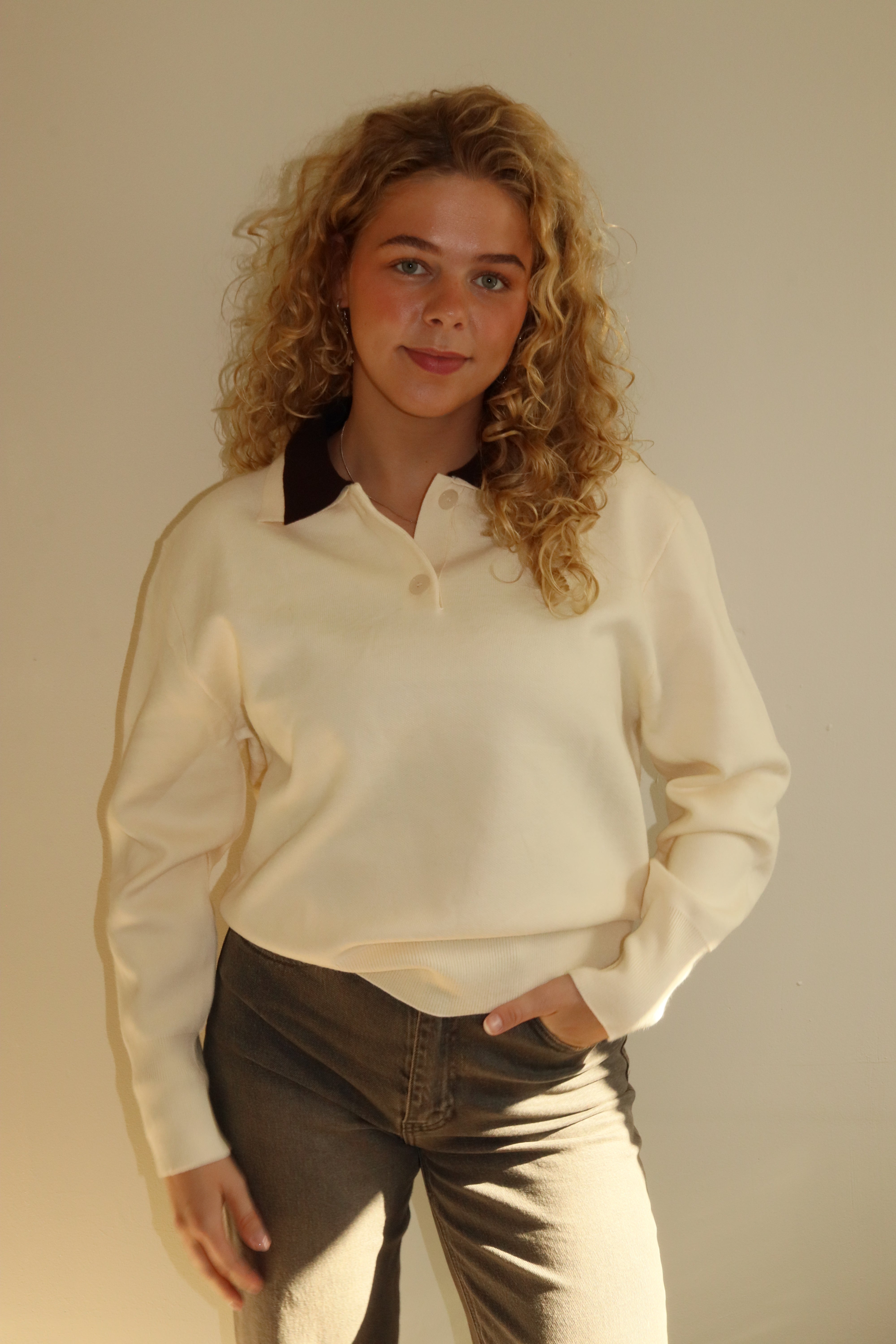 Casual Long Sleeve Beige / Brown