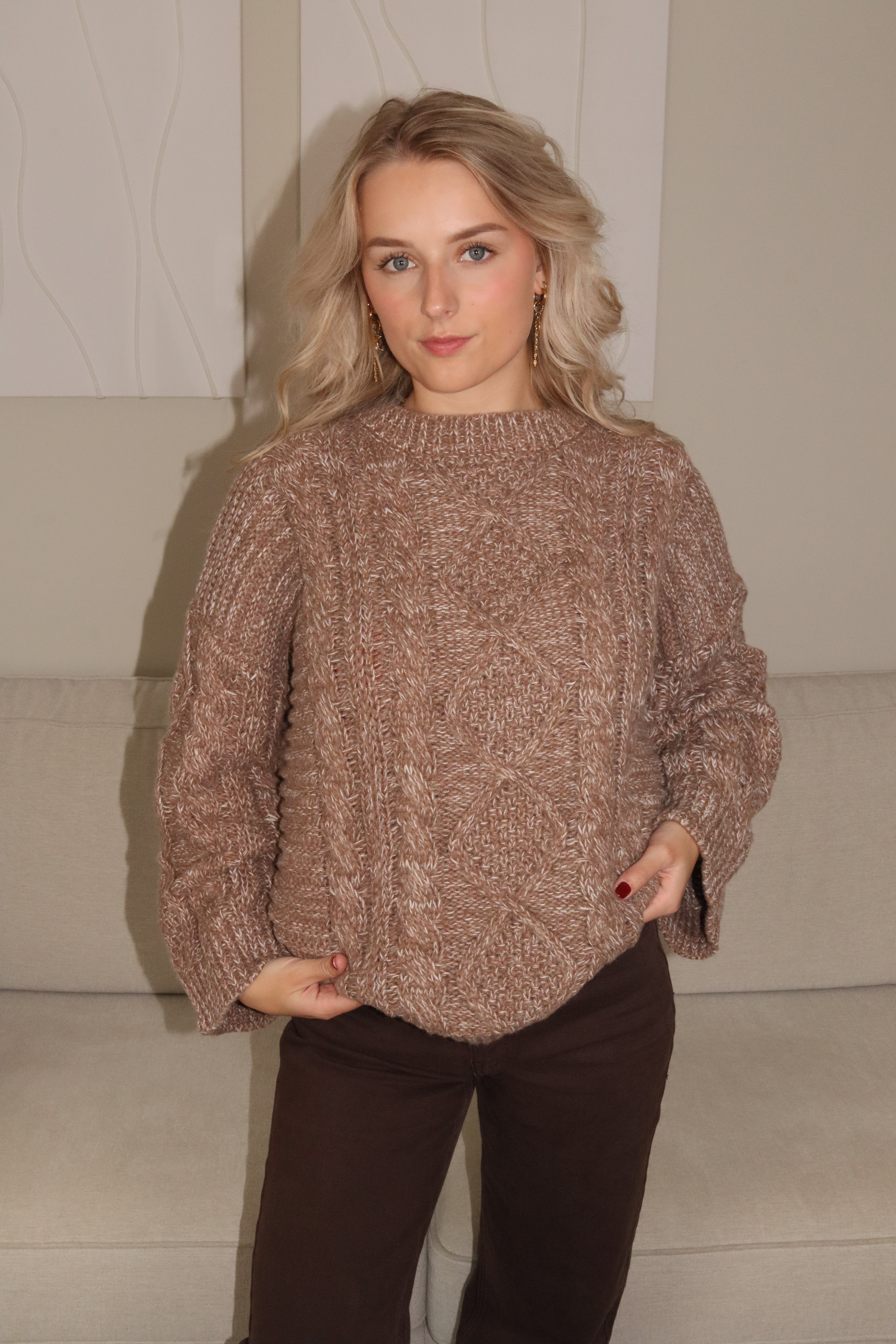 Cable Knit Brown