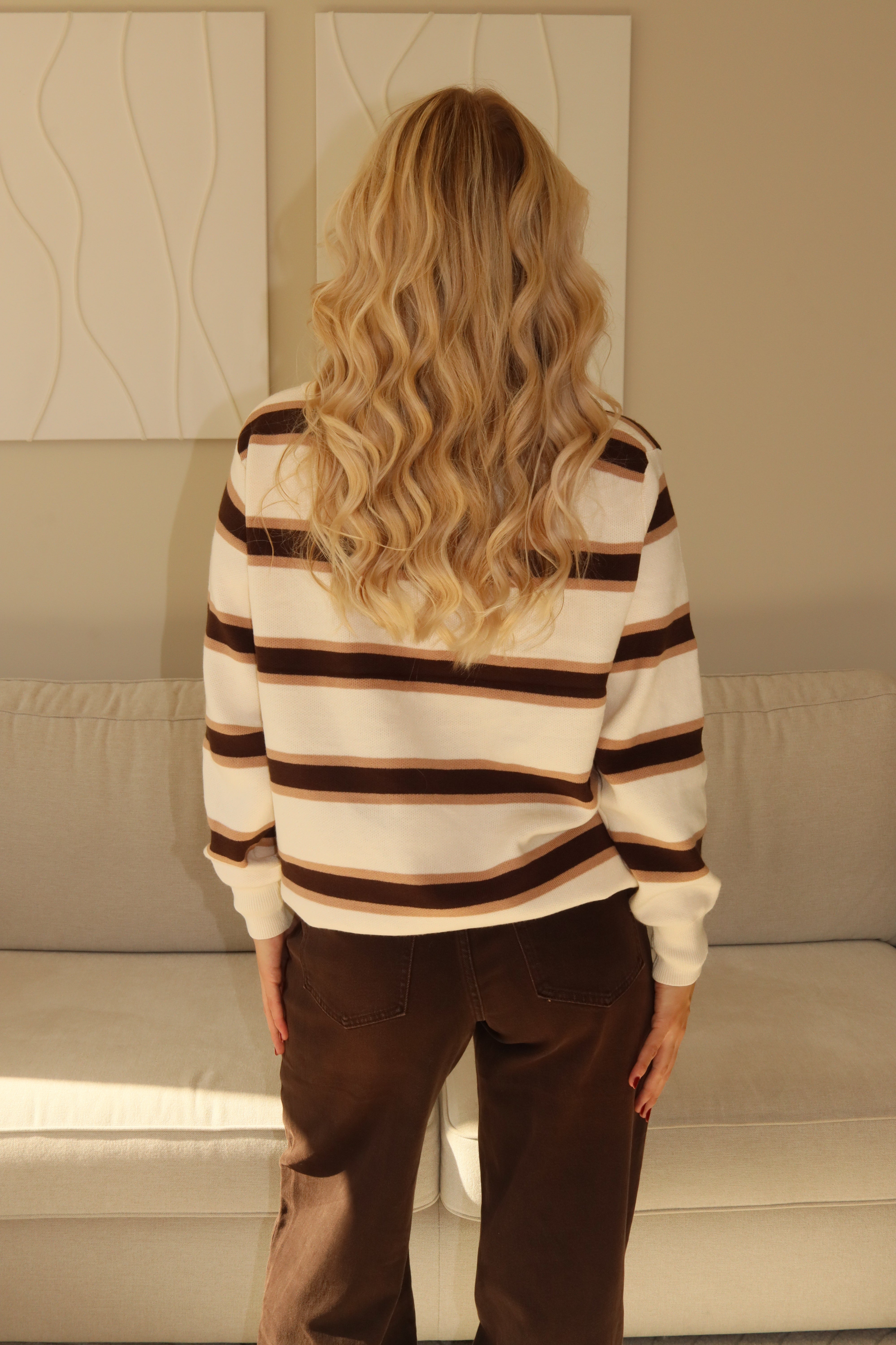 Stripe Longsleeve crème